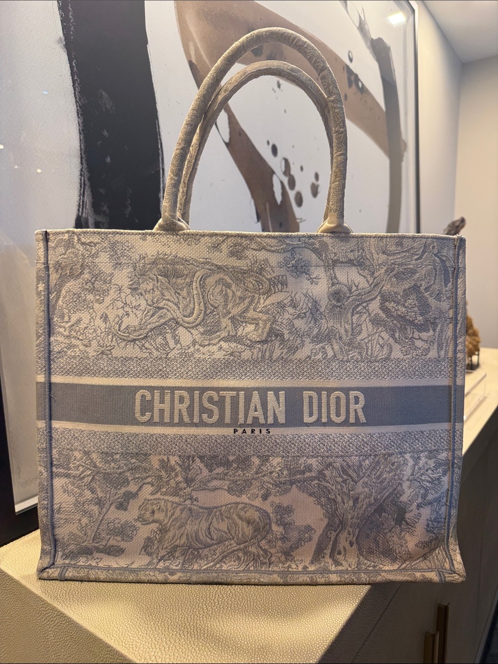 Dior Beige & Grey Christian Dior Book Tote